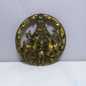 Christmas Collectibles RAWCLIFFE PEWTER Reindeer w/Christmas Tree POTPOURRI LID